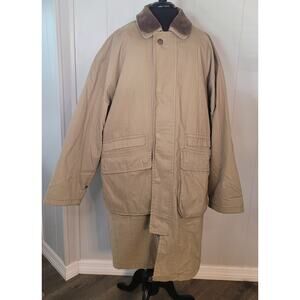 VTG London Fog Men’s Trench Coat 42R Beige Tan Removable Lining Thinsulate EUC